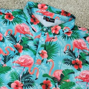 Yatta Golf Mens 2XL Multicolor AOP Floral Flamingo Performance Stretch Polo SS